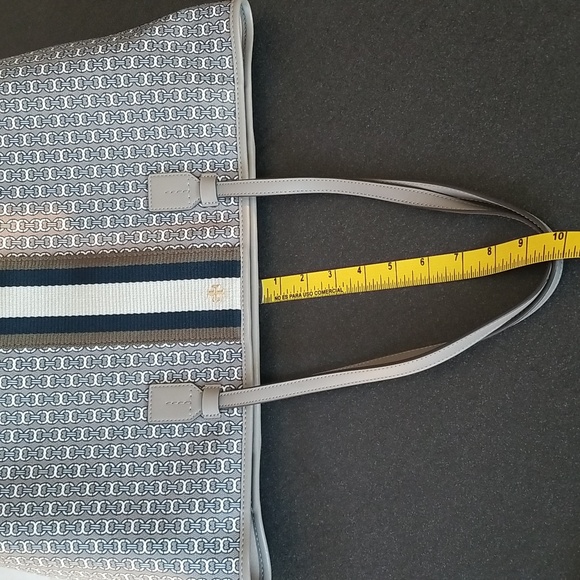 nwot Tory Burch Large Gemini Link Canvas Zip Top Tote, Gray Heron / 997 - Picture 14 of 14